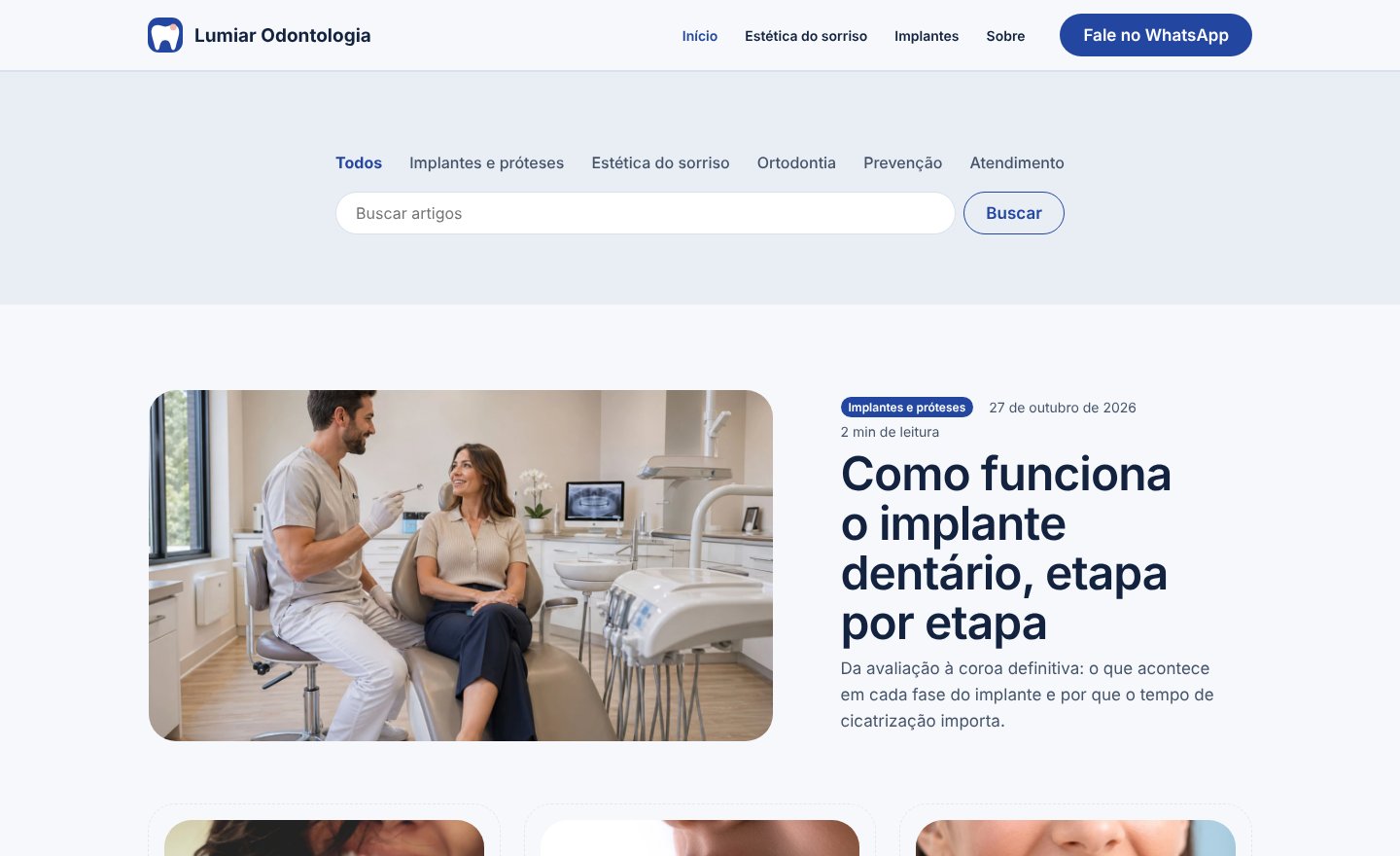 Blog da Lumiar Odontologia no computador